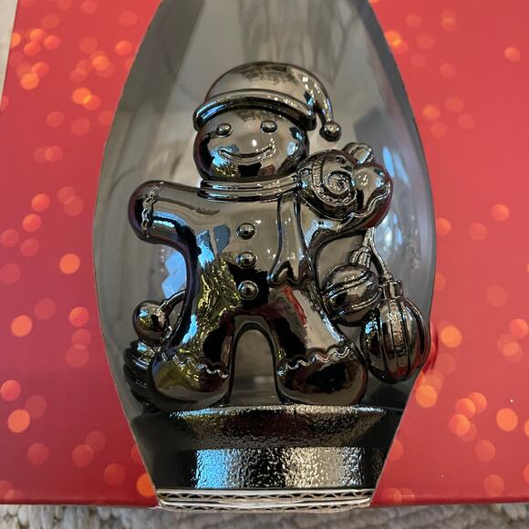 Set of 2 Metal & Glass Christmas SNOWMAN Stemless Wine Glasses New - Picture 2 of 10